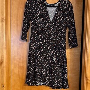 Muse Black Floral Long Sleeve Dress